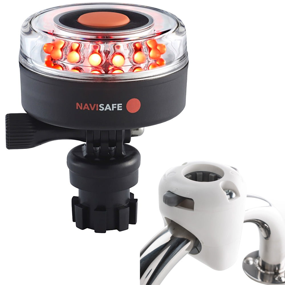 Navisafe Navilight All RED 360° 2NM w/Navimount Base & Rail Mount - White - 045KIT3