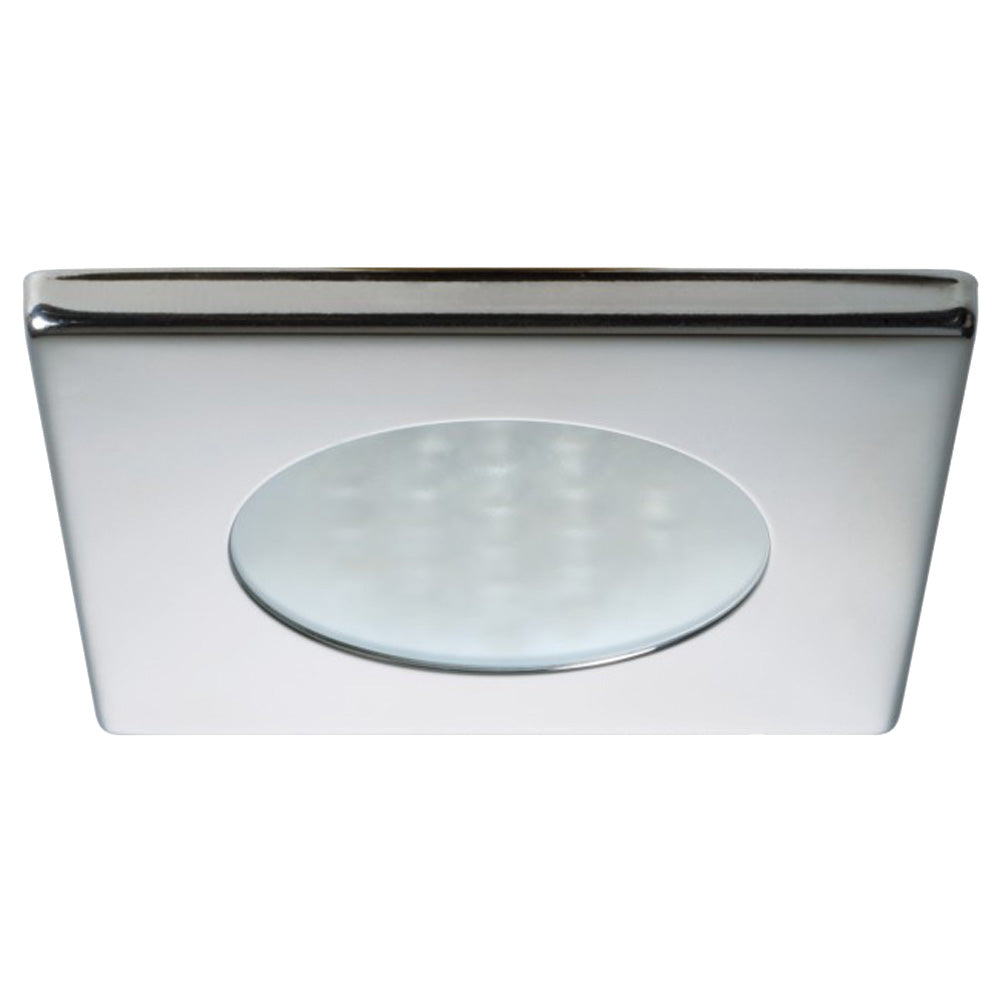 Quick Bryan C Downlight LED -  2W, IP40, Spring Mounted - Square Stainless Bezel, Round Warm White Light - FAMP3442X02CA00