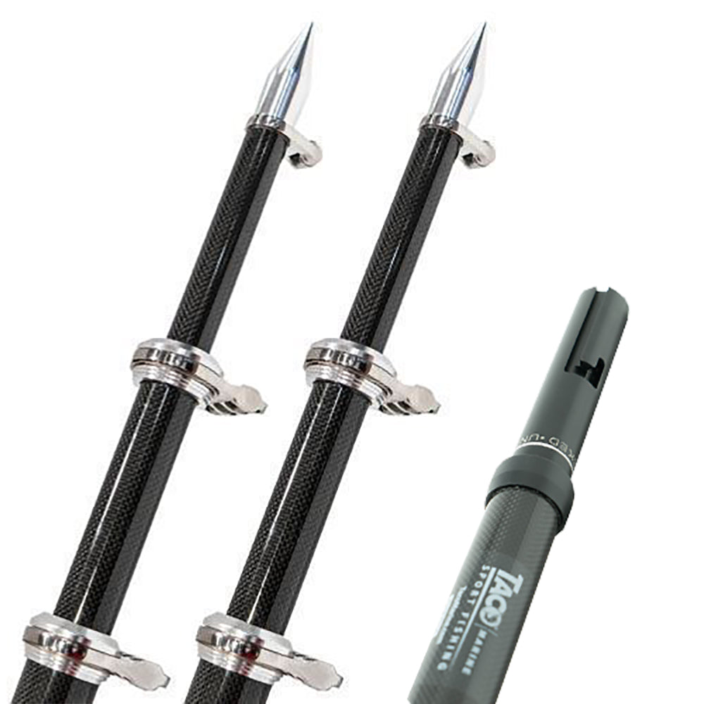 TACO 20' Carbon Fiber Twist & Lock Outrigger Poles f/GS-450, GS-500 & GS-1000 Bases - Black - OT-4200CF-HD