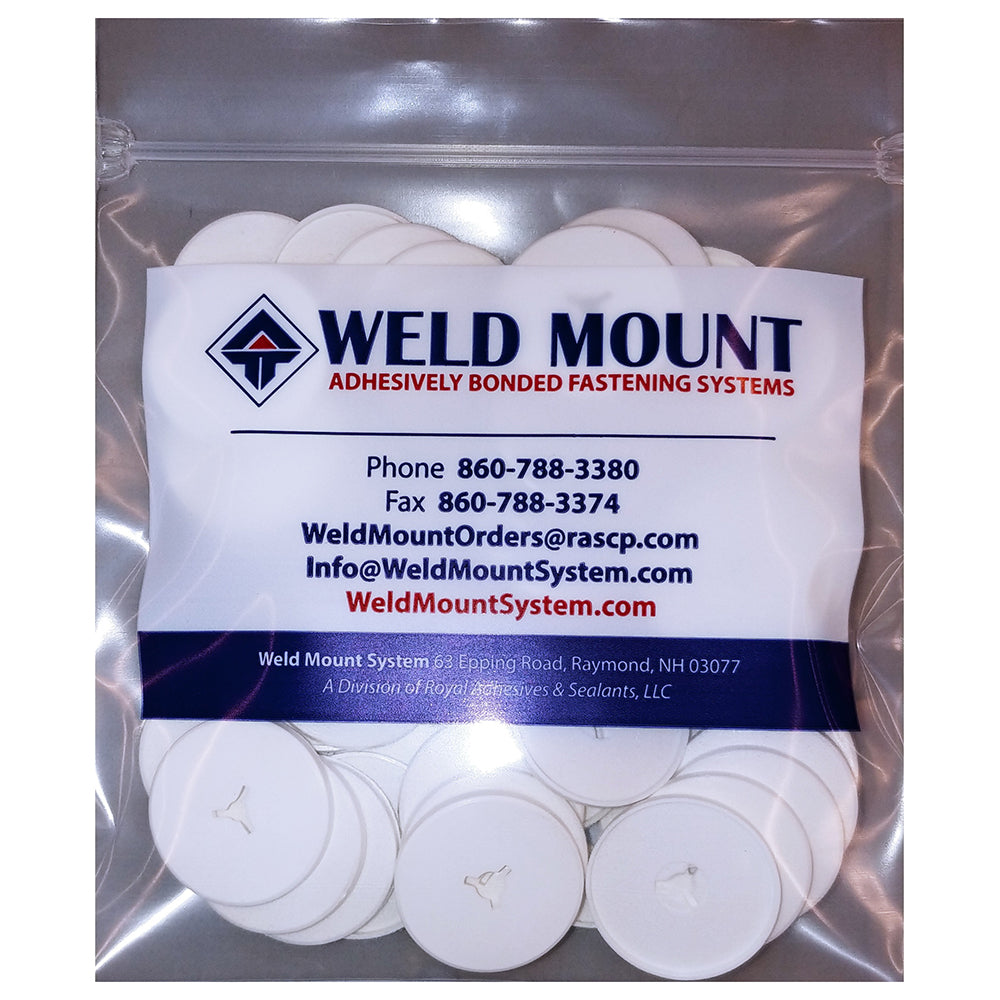 Weld Mount 3" White Round Poly Insulation Washer - 50-Pack - 102450