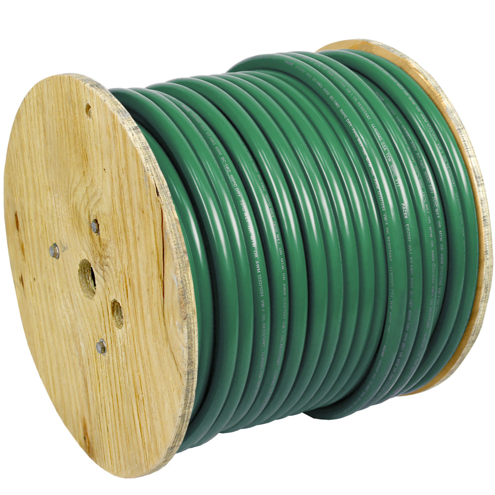Pacer Green 4 AWG Battery Cable - 250' - WUL4GN-250