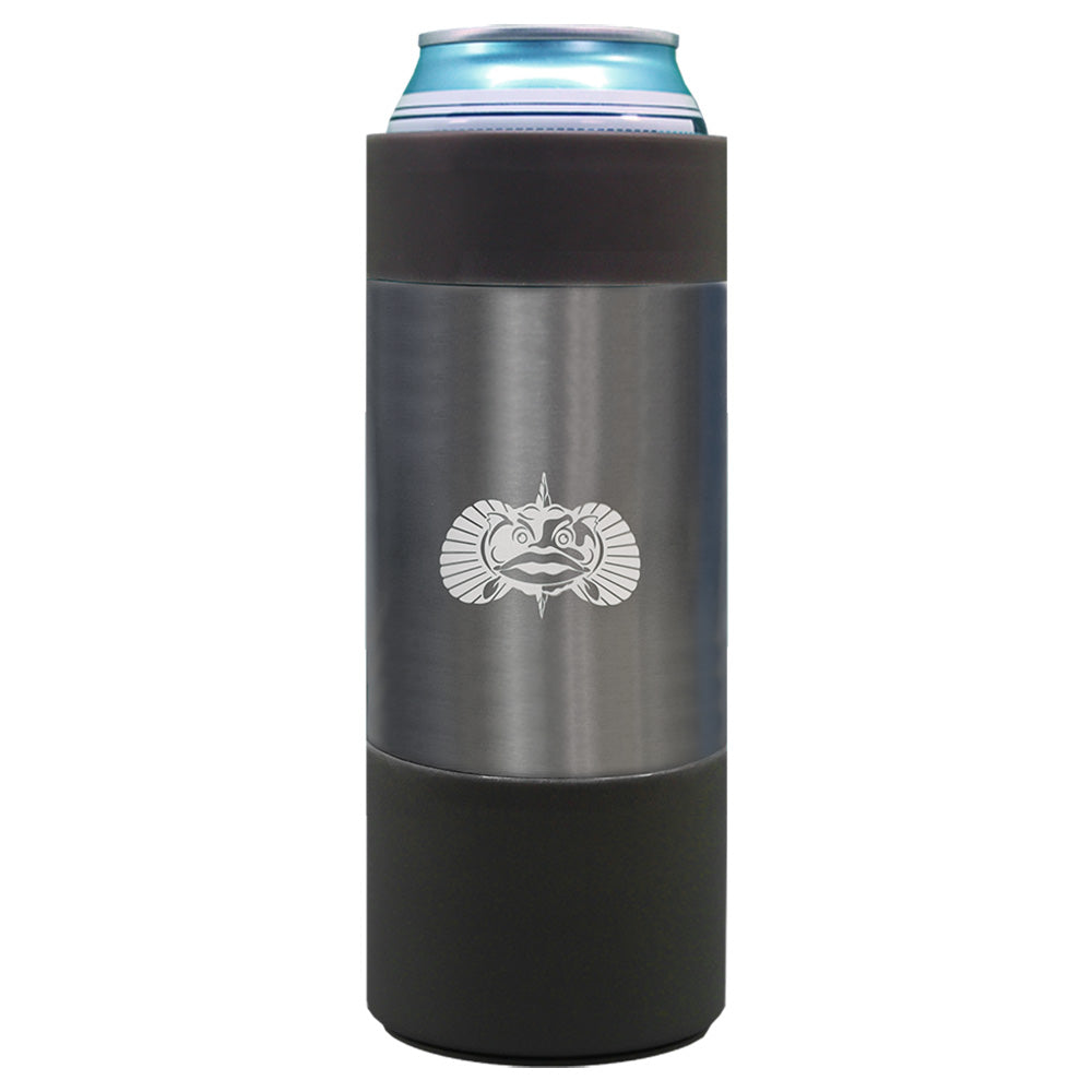 Toadfish Non-Tipping Slim Can Cooler + Adapter - 12oz - Graphite - 1071