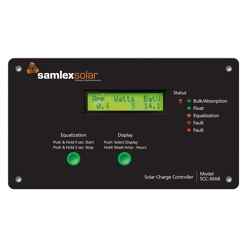 Samlex Flush Mount Solar Charge Controller w/LCD Display - 30A - SCC-30AB