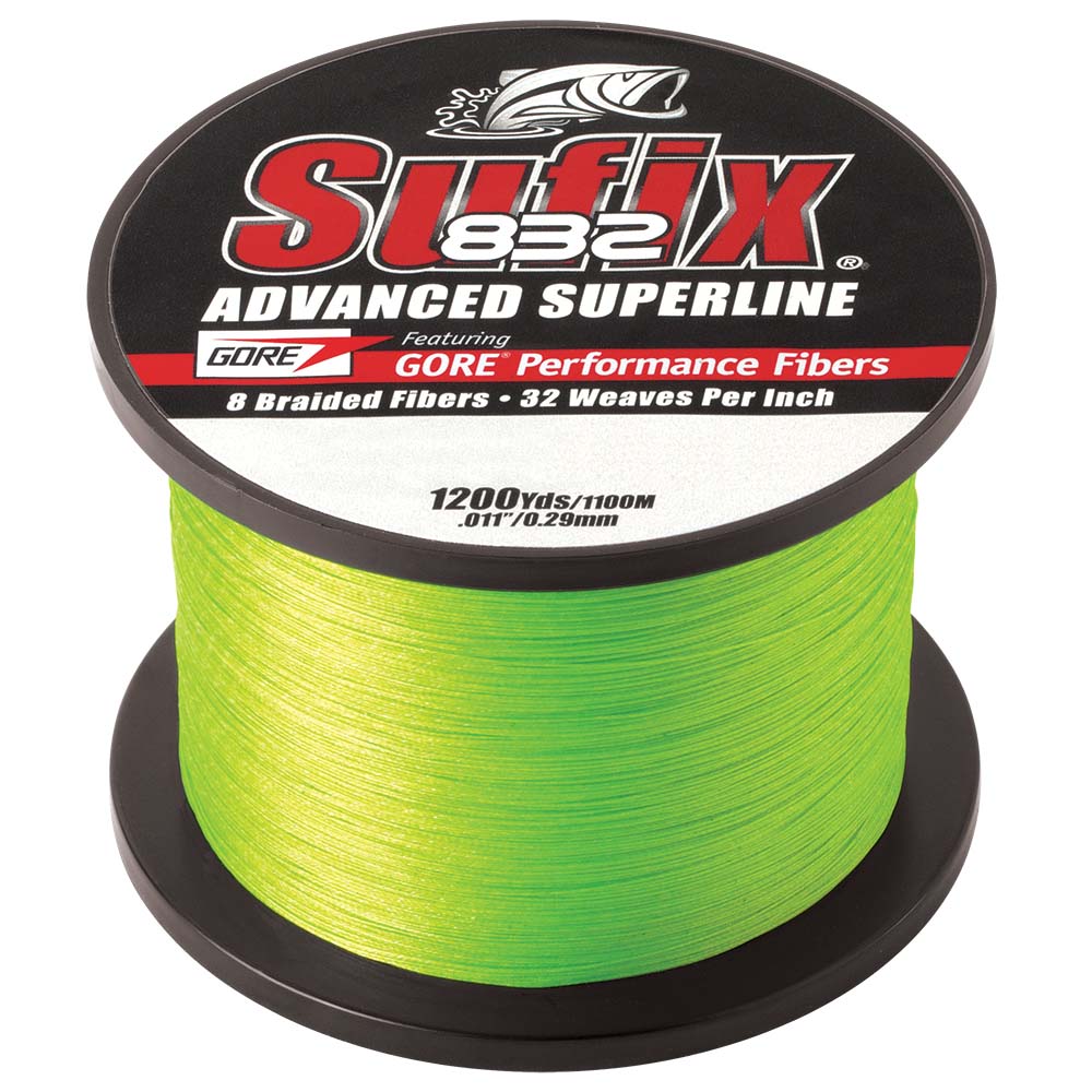 Sufix 832® Advanced Superline® Braid - 10lb - Neon Lime - 1200 yds - 660-310L