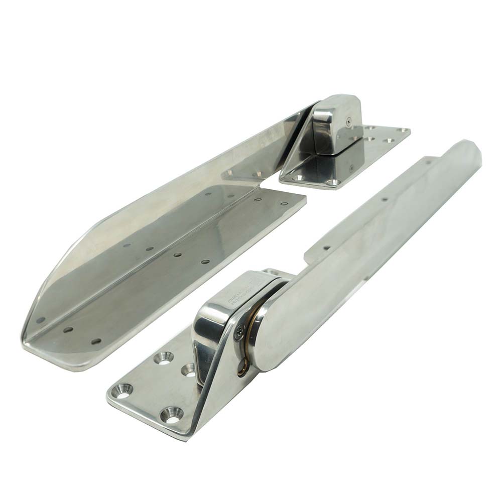 TACO Command Ratchet Hinges 18-1/2" Polished 316 Stainless Steel - Pair - H25-0023