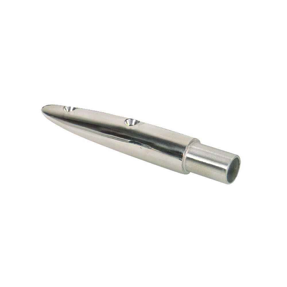 Whitecap 5-1/2° Rail End (End-Out) - 316 Stainless Steel - 7/8" Tube O.D. - 6048C