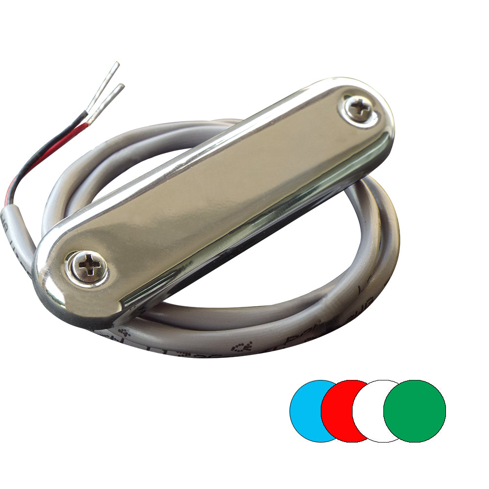 Shadow-Caster Courtesy Light w/2' Lead Wire - 316 SS Cover - RGB Multi-Color - 4-Pack - SCM-CL-RGB-SS-4PACK