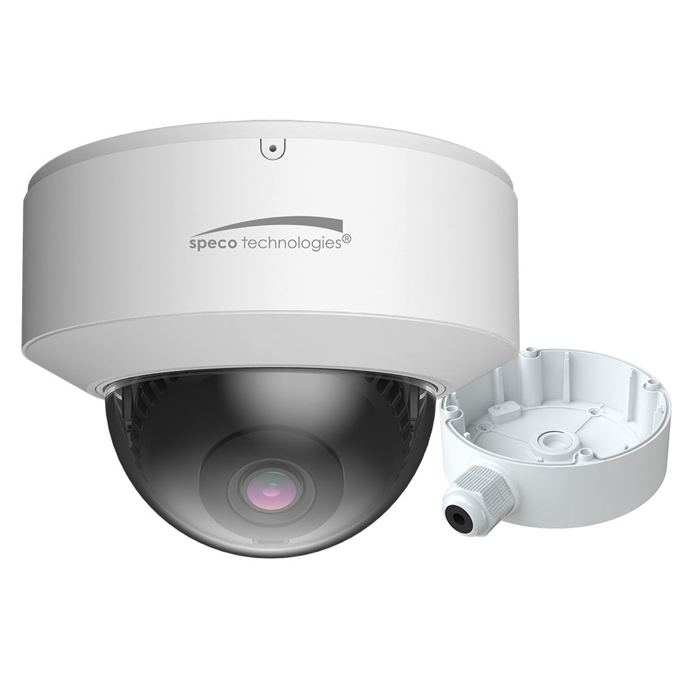 Speco 4MP AI Dome IP Camera w/IR 2.8mm Fixed Lens - White Housing w/Junction Box (POE) - O4D6N