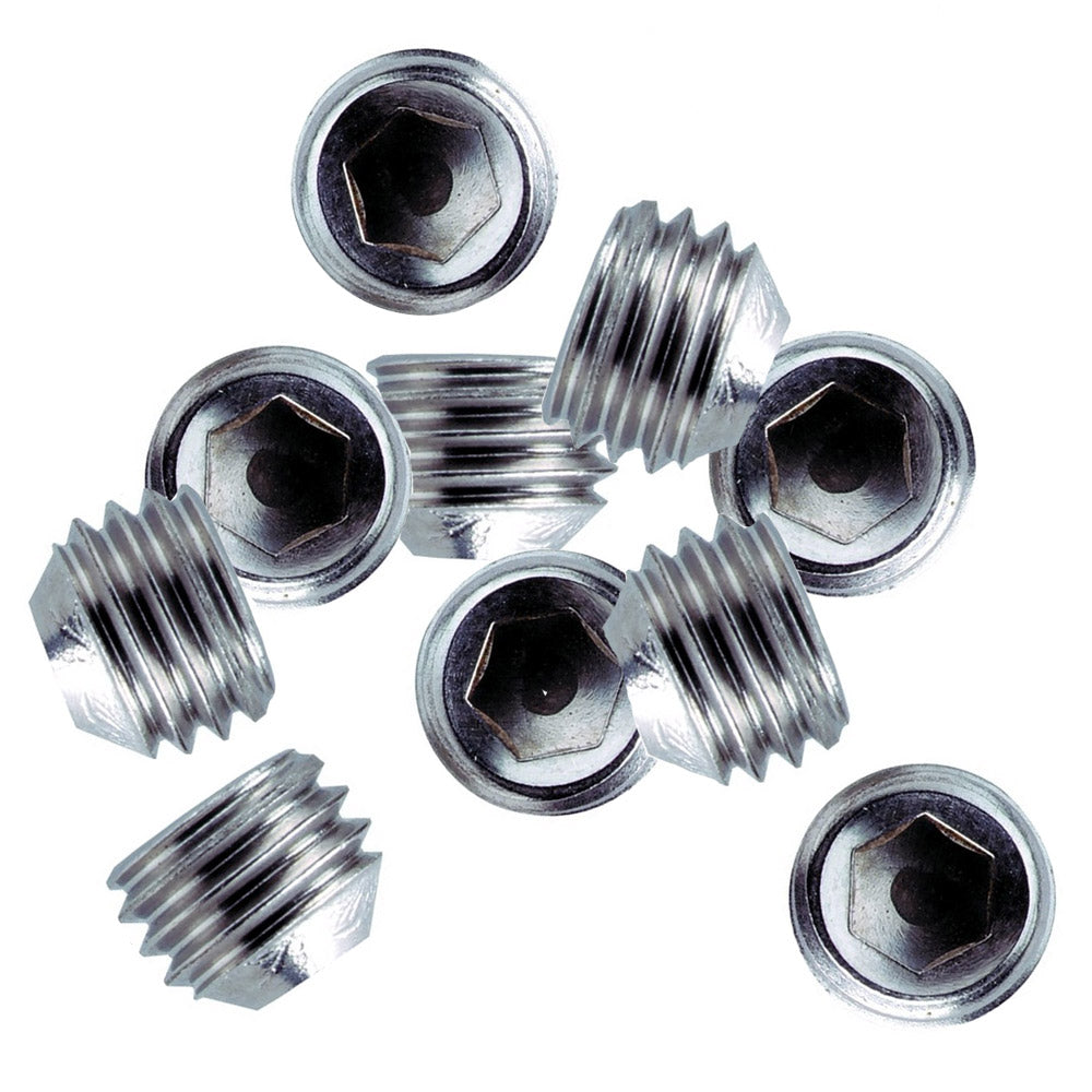 Whitecap ¼"-28 Thread SS Set Screws - 10 Pack - 6249C