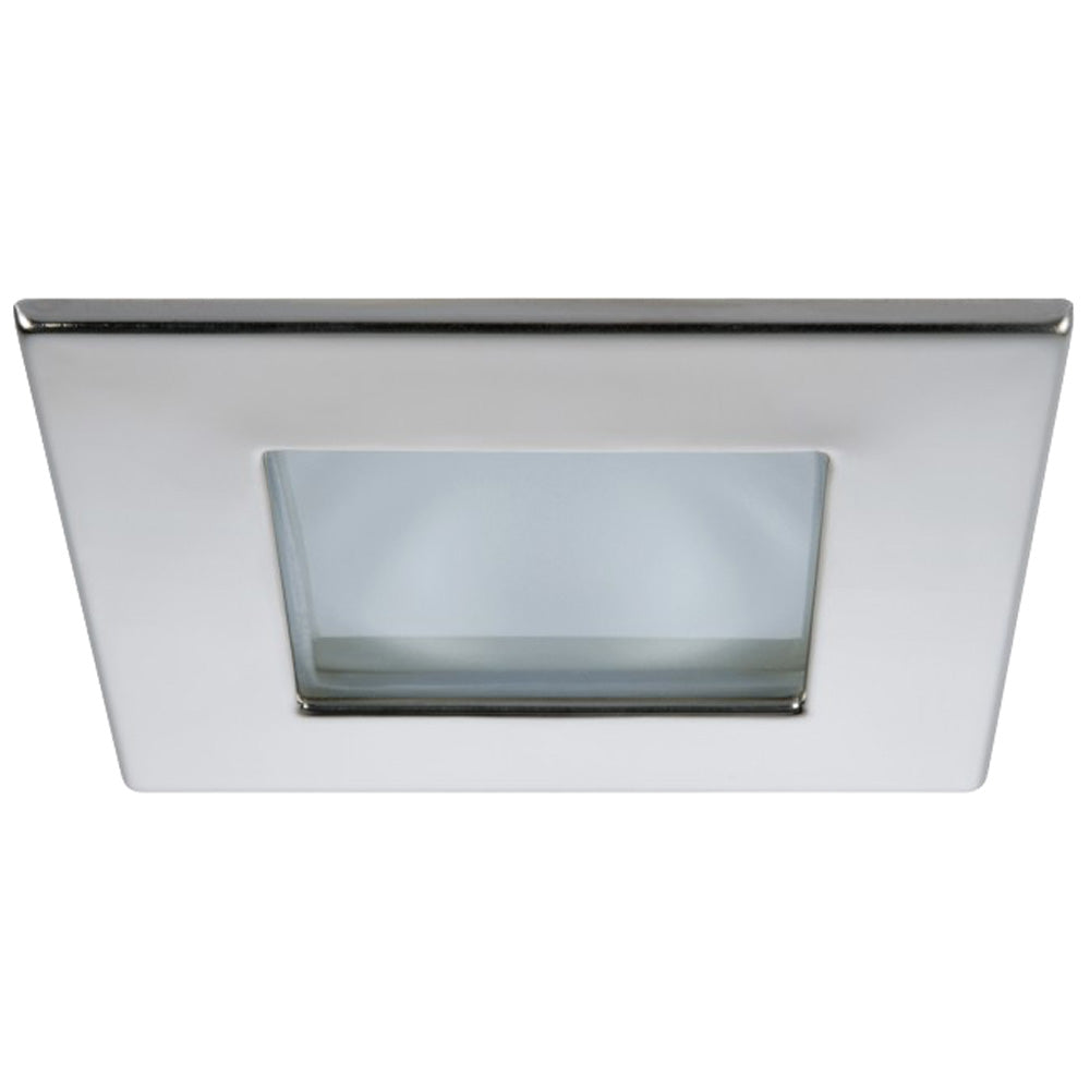 Quick Marina XP Downlight LED - 4W, IP66, Spring Mounted - Square Stainless Bezel, Round Daylight Light - FAMP2992X01CA00