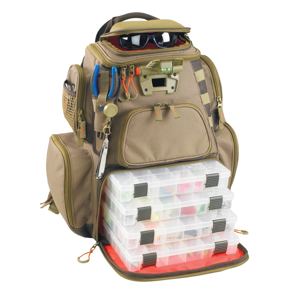 Wild River NOMAD Lighted Tackle Backpack w/4 PT3600 Trays - WT3604