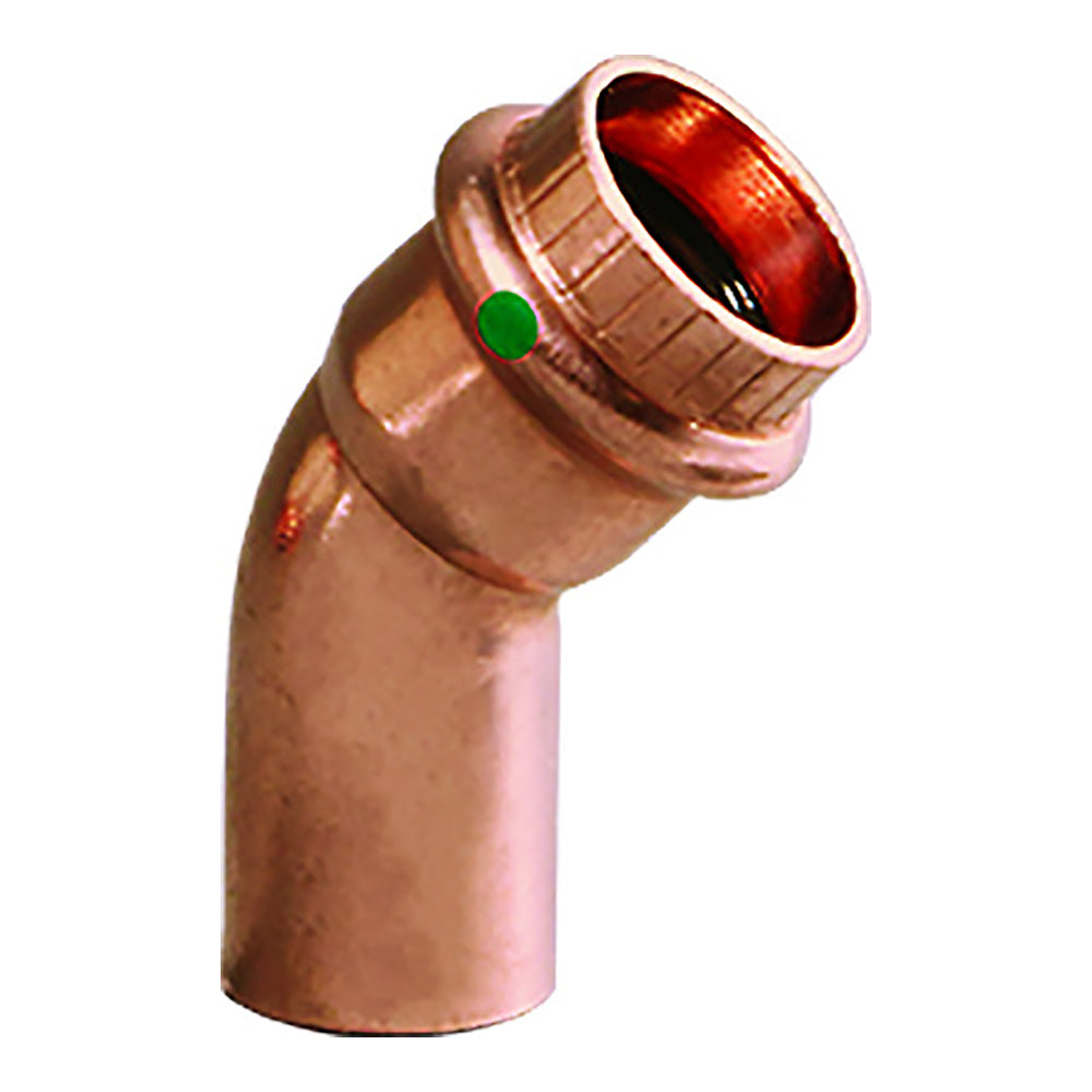 Viega ProPress 1-1/2" - 45° Copper Elbow - Street/Press Connection - Smart Connect Technology - 77068