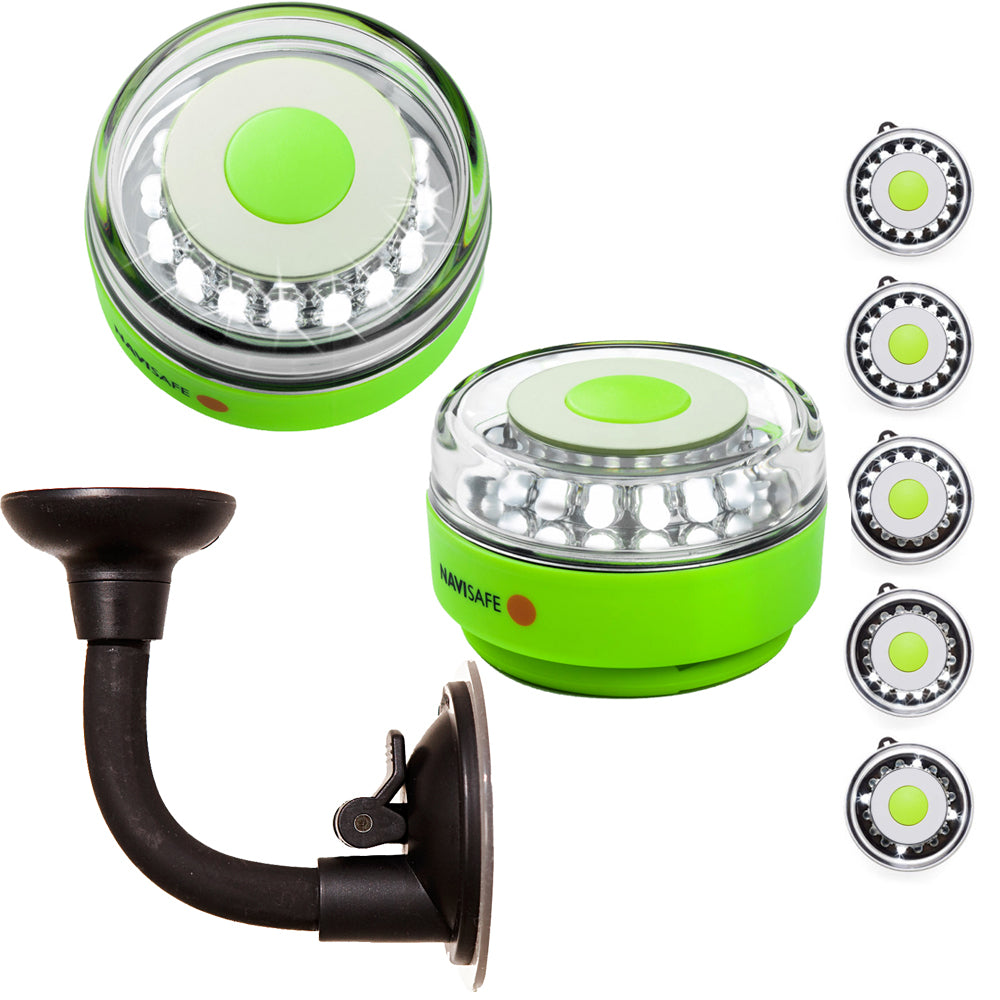 Navisafe Portable Navilight 360° 2NM Rescue - Glow In The Dark - Green w/Bendable Suction Cup Mount - 010KIT2