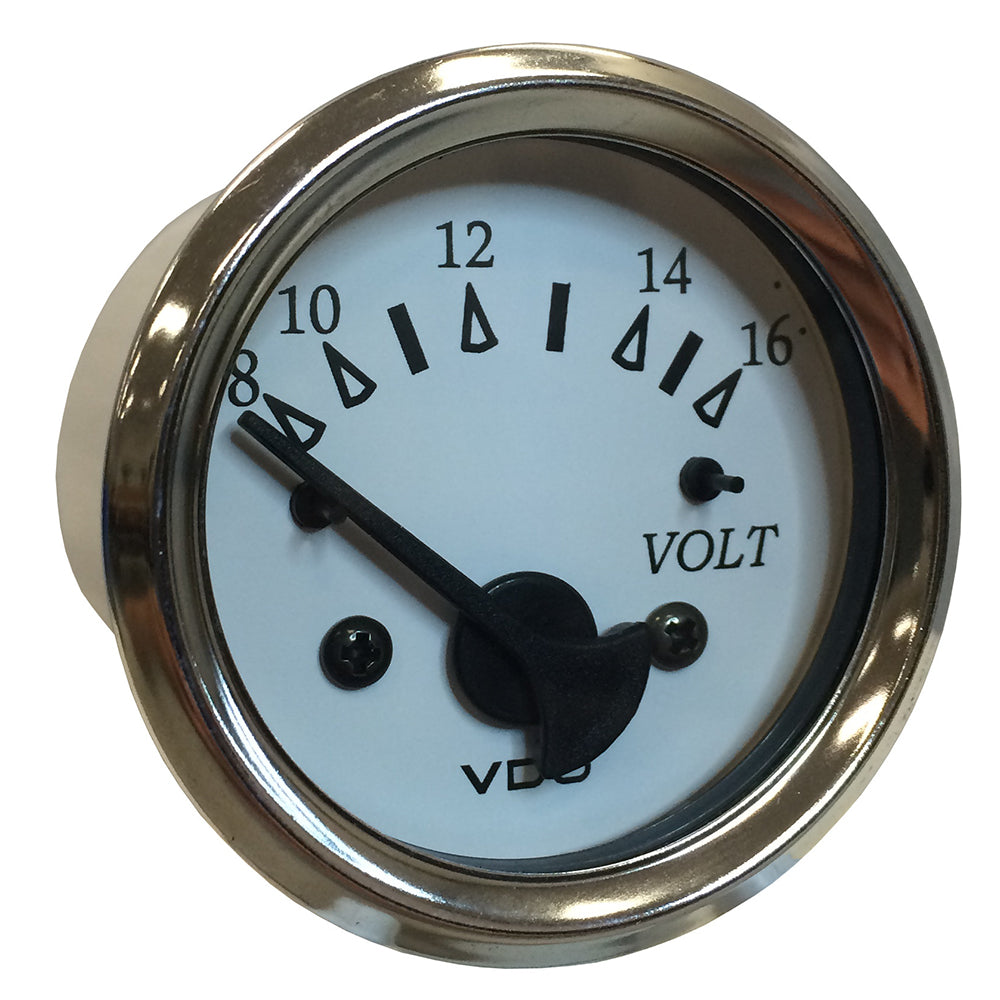 VDO Cockpit Marine 52MM (2-1/16") Voltmeter - White Dial/Chrome Bezel - 332-15282