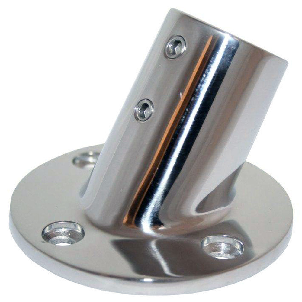 Whitecap ⅞" O.D. 60° Round Base SS Rail Fitting - 6040C