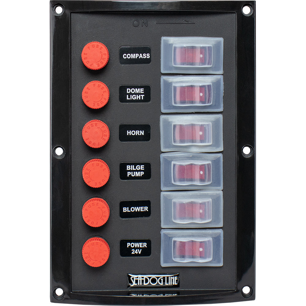 Sea-Dog Splash Guard Switch Panel Vertical - 6 Switch - 424116-1