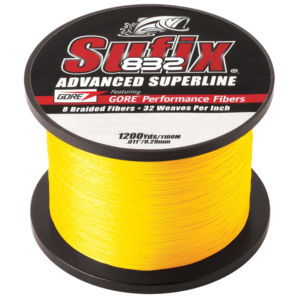 Sufix 832® Advanced Superline® Braid - 15lb - Hi-Vis Yellow - 1200 yds - 660-315Y