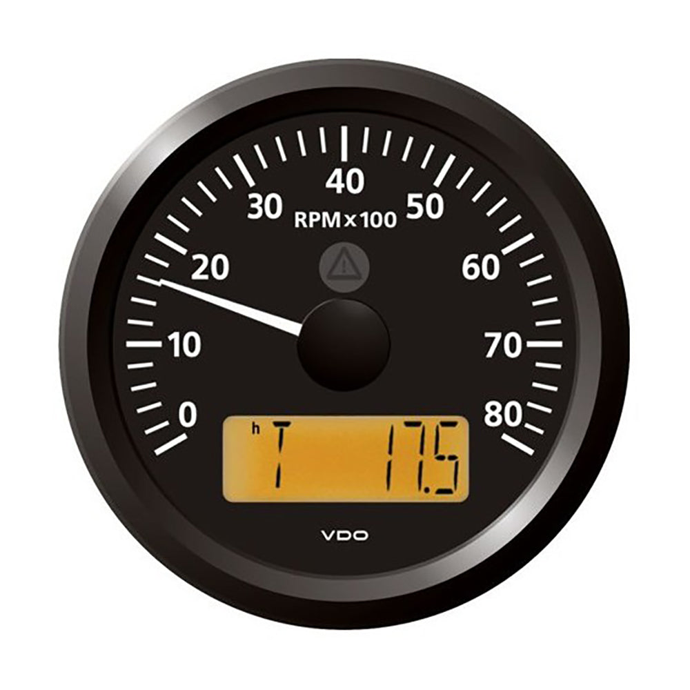 Veratron 3-3/8" (85 mm) ViewLine Tachometer - 0 to 8000 RPM - 8 to 32V - Black Dial & Triangle Bezel - A2C59512357