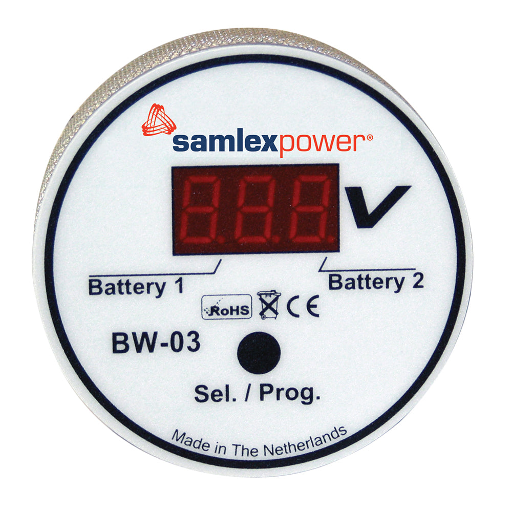 Samlex Dual Battery Monitor - 12V or 24V - Auto Detection - BW-03