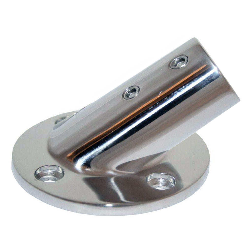 Whitecap ⅞" O.D. 30° Round Base SS Rail Fitting - 6077C