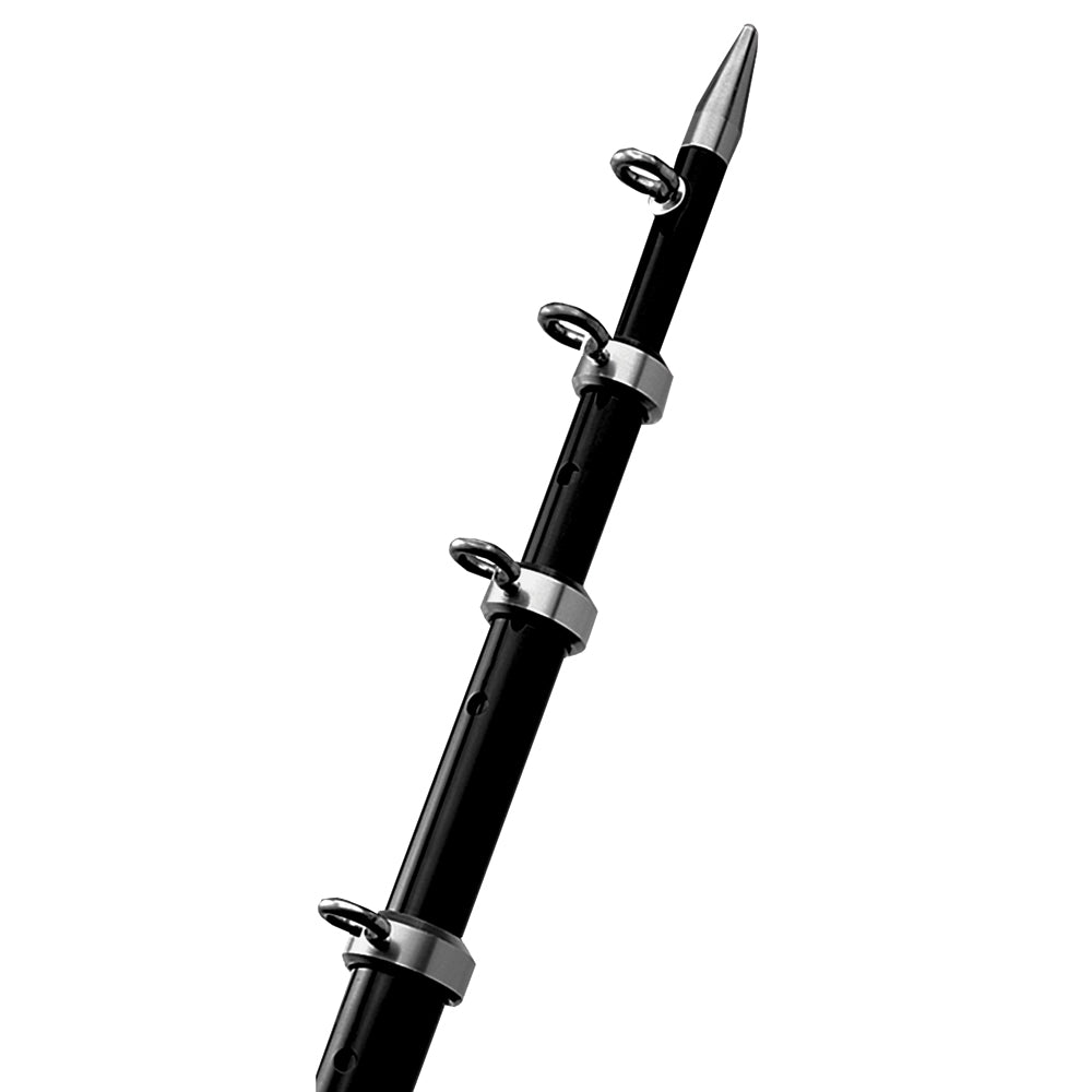 TACO 8' Black/Silver Center Rigger Pole - 1-1/8" Diameter - OC-0422BKA8