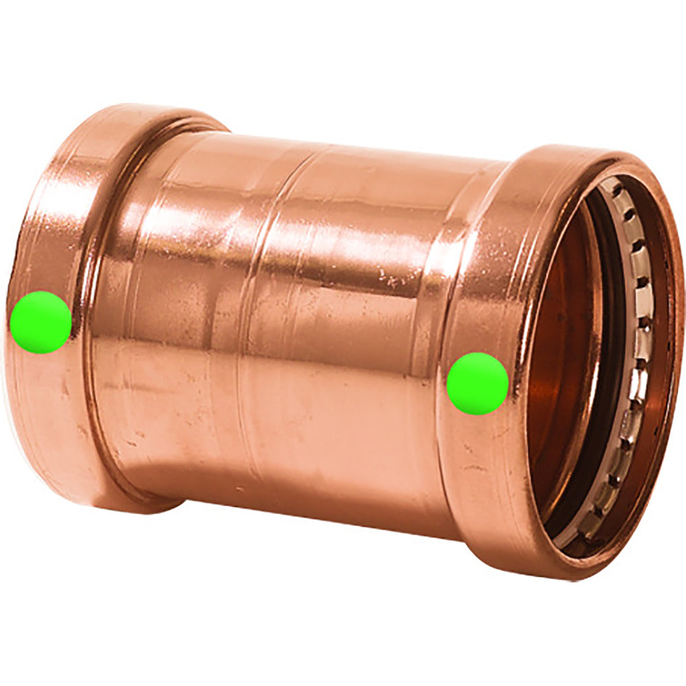Viega ProPress 2-1/2" Copper Coupling w/o Stop - Double Press Connection - Smart Connect Technology - 20743