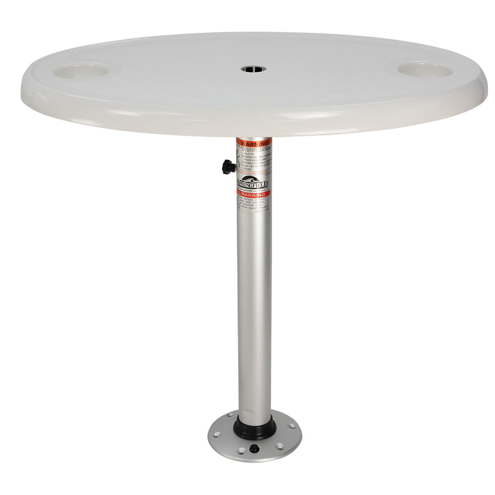 Springfield White Oval Table Package - 18" x 30" Threadlock - 1690106
