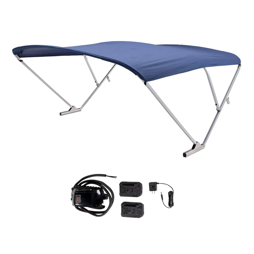 SureShade Battery Powered Bimini - Clear Anodized Frame & Navy Fabric - 2021133094