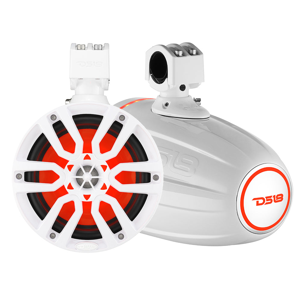 DS18 X Series HYDRO 6.5" Wakeboard Pod Tower Speaker w/RGB LED Light - 300W - White - NXL-X6TP/WH