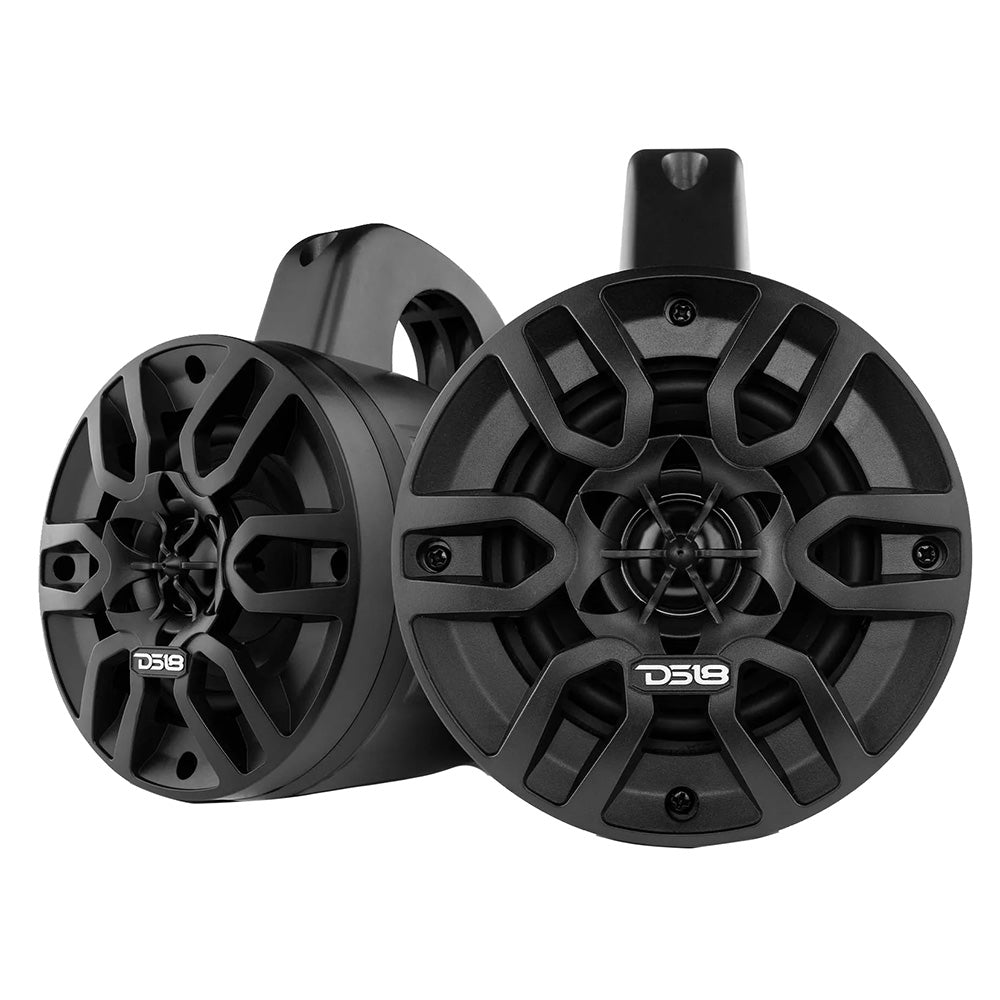 DS18 HYDRO 4" Amplified Wakeboard Tower Speakers w/Bluetooth - Black - MP4TPBT