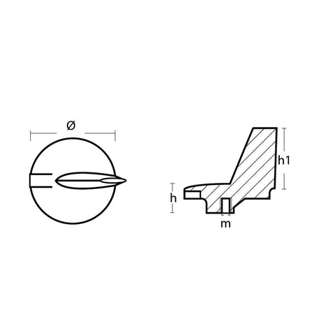 Tecnoseal Zinc Yamaha Trim Tab Anode f/200 - 300 HP Motors - 1145