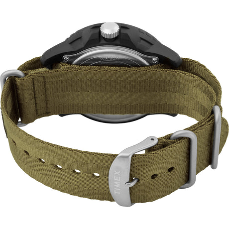 Timex Gallatin Nylon Slip-Thru Watch - Solar Green/Black Dial - TW4B14500JV