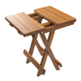 Whitecap Teak Grooved Top Fold-Away Table/Stool - 60034