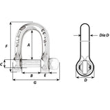 Wichard Not Self-Locking D Shackle - 14mm Diameter - 9/16" - 1207