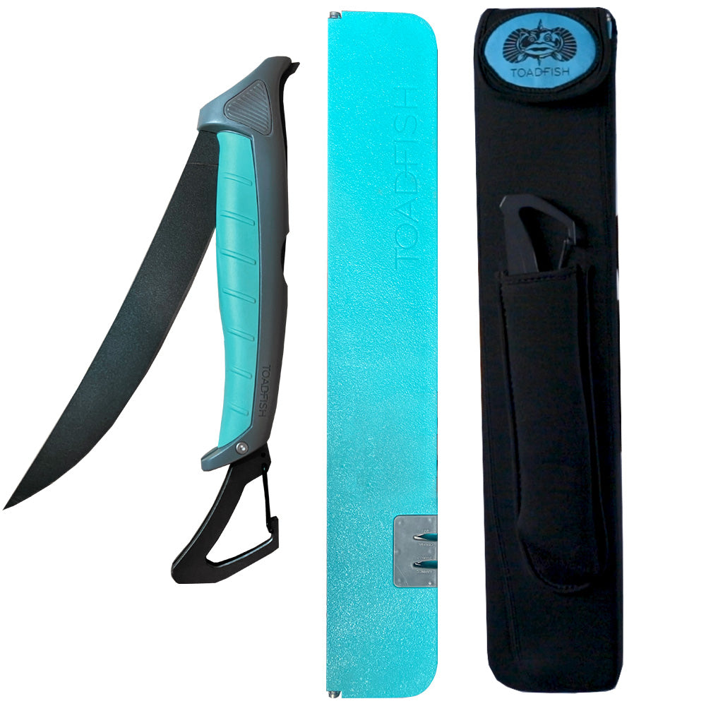 Toadfish Stowaway 8.5" Fillet Knife w/XL Folding Cutting Board & Neoprene Case - 1094