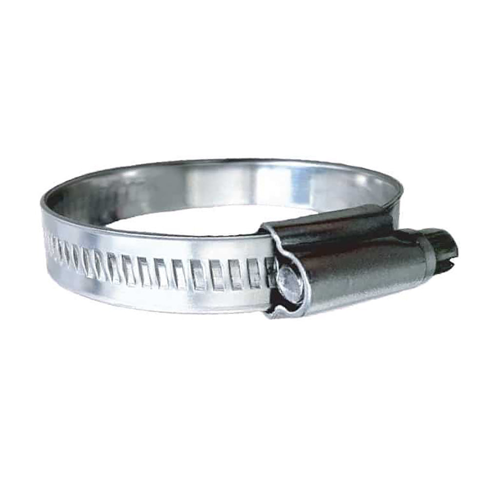 Trident Marine 316 SS Non-Perforated Worm Gear Hose Clamp - 15/32" Band Range - (1-1/16"– 1-1/2") Clamping Range - 10-Pack - SAE Size 16 - 710-1001