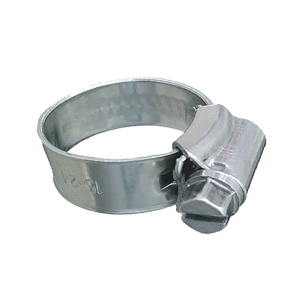 Trident Marine 316 SS Non-Perforated Worm Gear Hose Clamp - 3/8" Band Range - (3/4" – 1-1/8") Clamping Range - 10-Pack - SAE Size 10 - 705-0581
