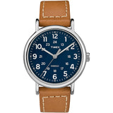 Timex Weekender 40mm Men's Watch - Tan Leather Strap w/Blue Dial - TW2R425009J