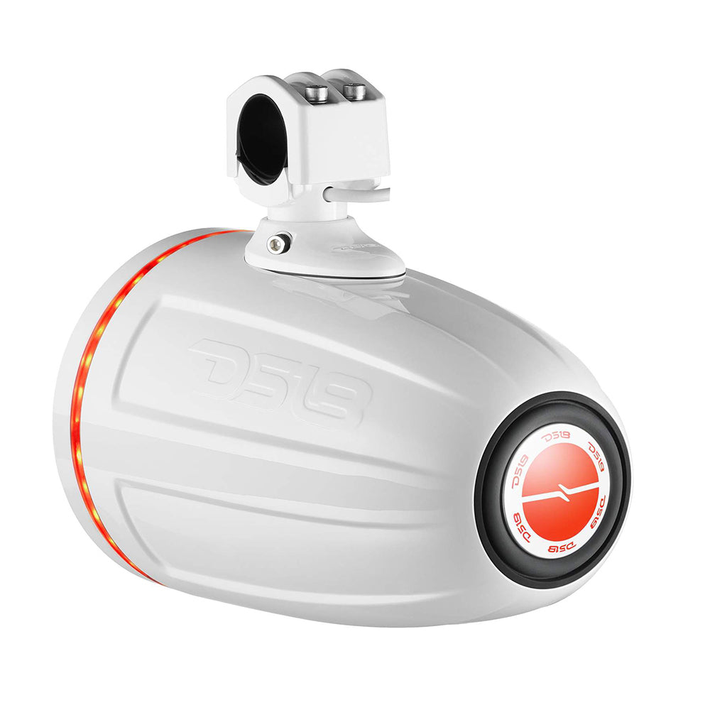 DS18 Hydro 6.5" Neodymium Wakeboard Speakers with 1" Driver and RGB LED Lights - 450W - White - NXL-X6TPNEO/WH