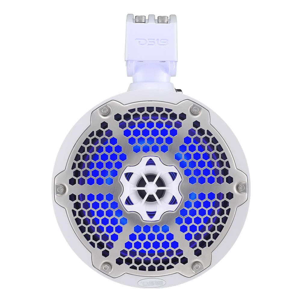 DS18 Hydro 6.5" Neodymium Wakeboard Speakers with 1" Driver and RGB LED Lights - 450W - White - NXL-X6TPNEO/WH