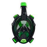 Aqua Leisure Frontier Full-Face Snorkeling Mask - Adult Sizing - Eye to Chin > 4.5" - Green/Black - DPM17478LBLC