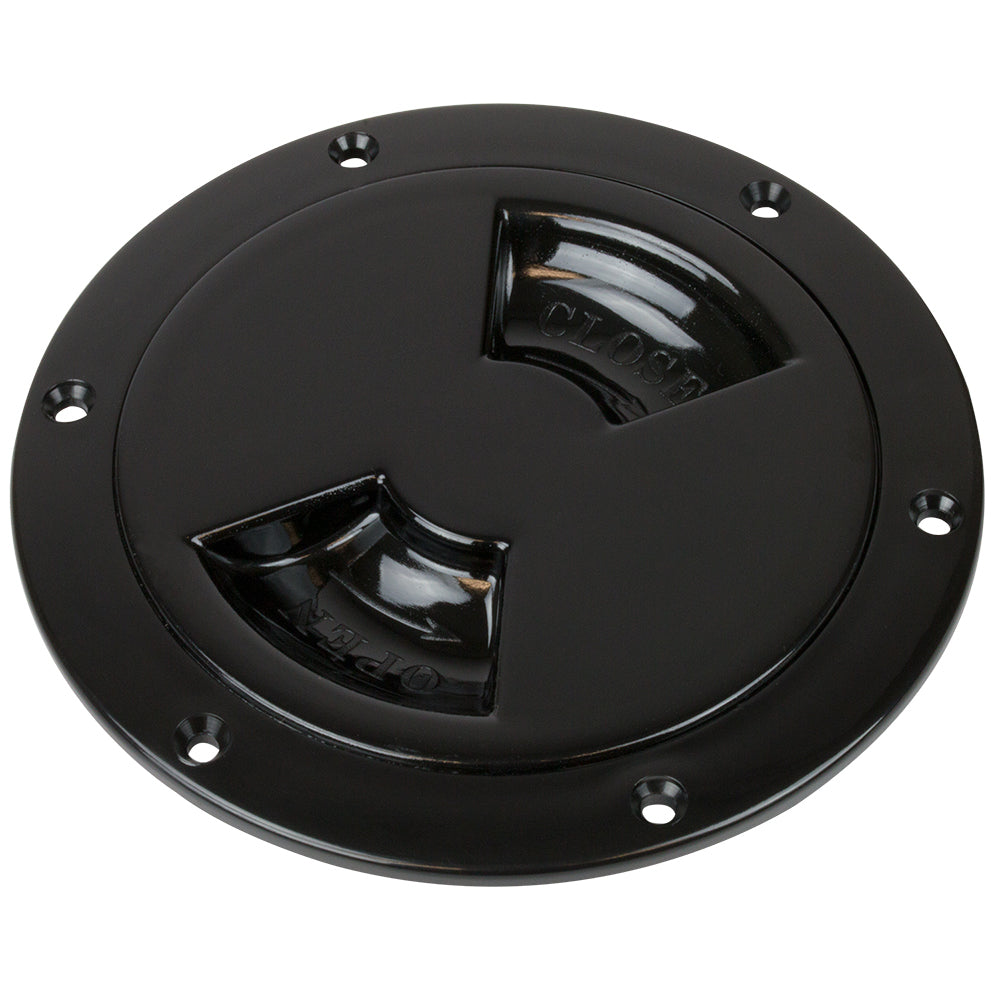 Sea-Dog Quarter-Turn Smooth Deck Plate w/Internal Collar - Black - 5" - 336355-1