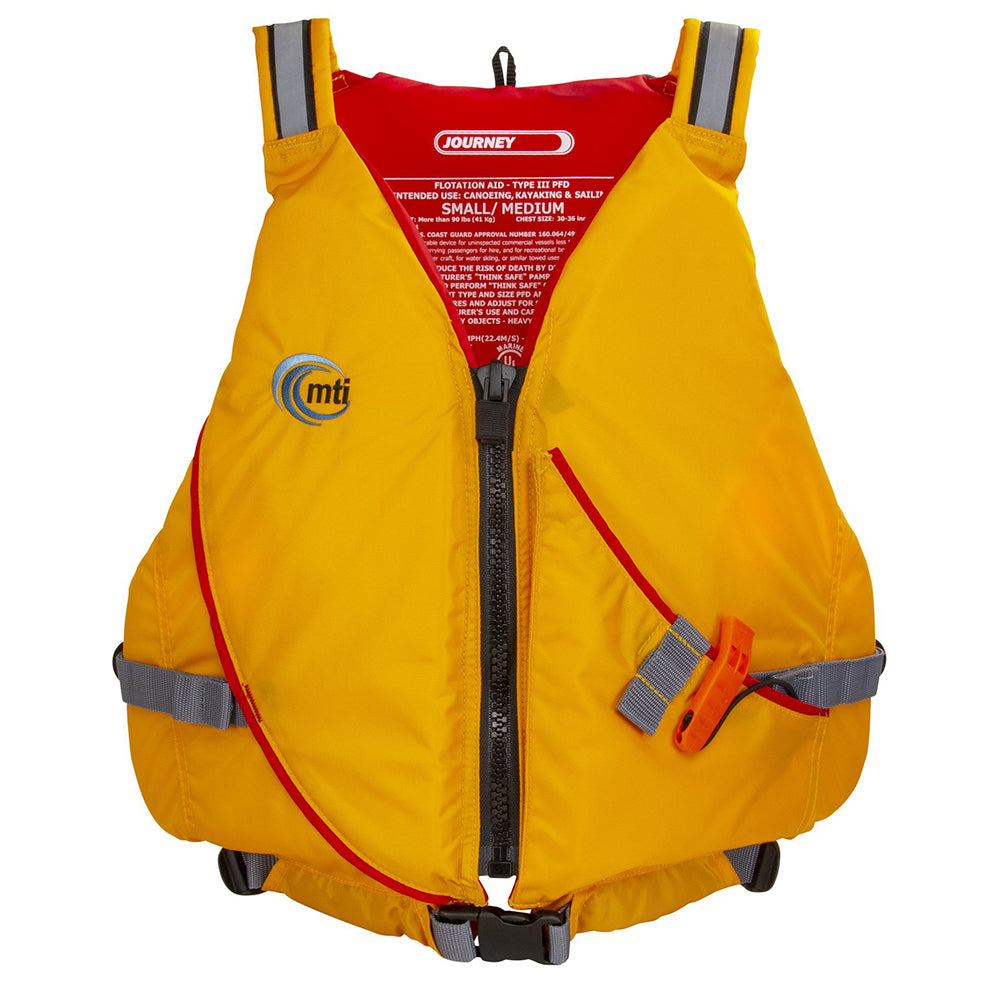 MTI Journey Life Jacket w/Pocket - Mango/Grey - Medium/Large - MV711P-M/L-206