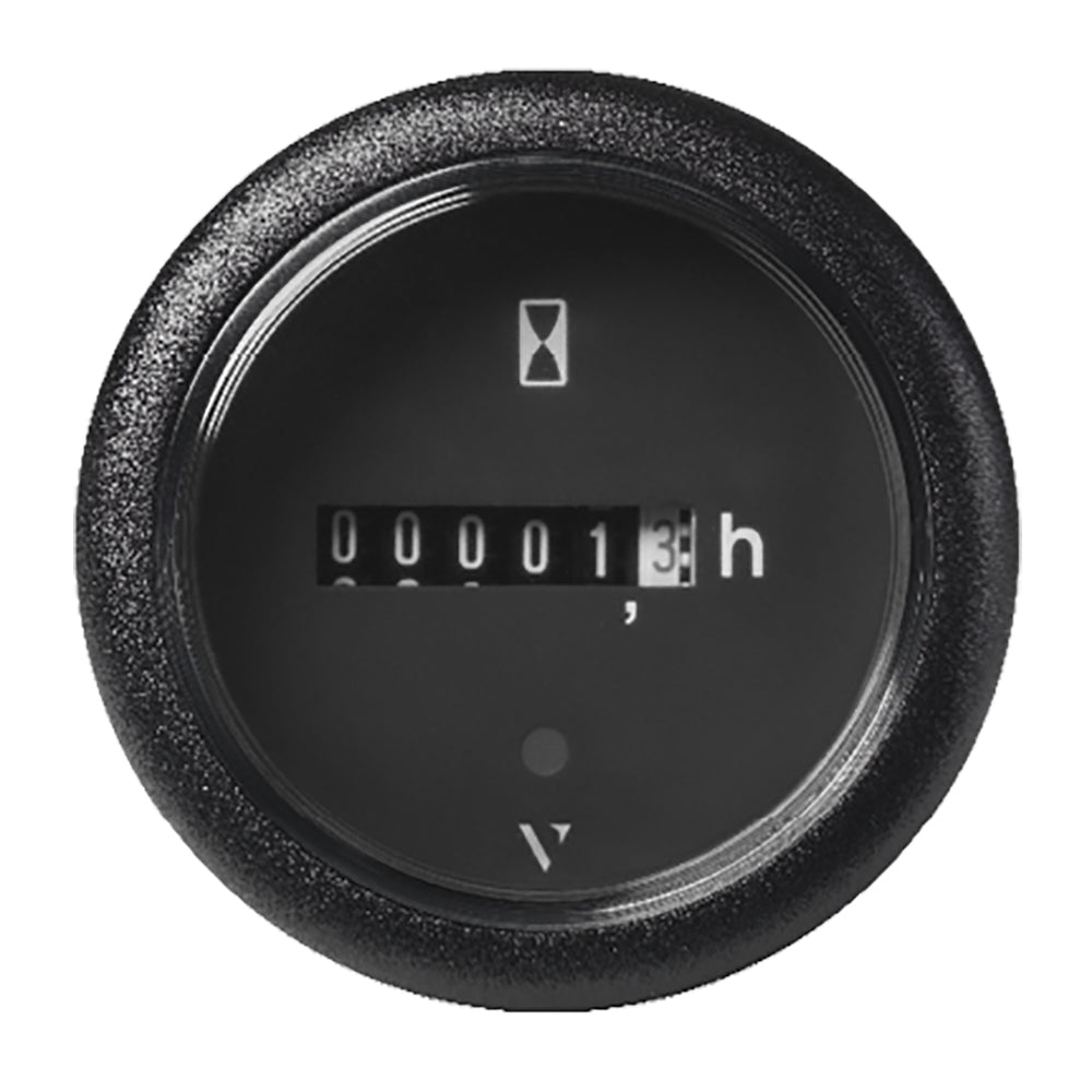 Veratron 2-1/16" (52mm) ViewLine Mechanical Hourmeter 0 to 99999.9 Hours - Black Dial & Round Bezel - A2C59512453
