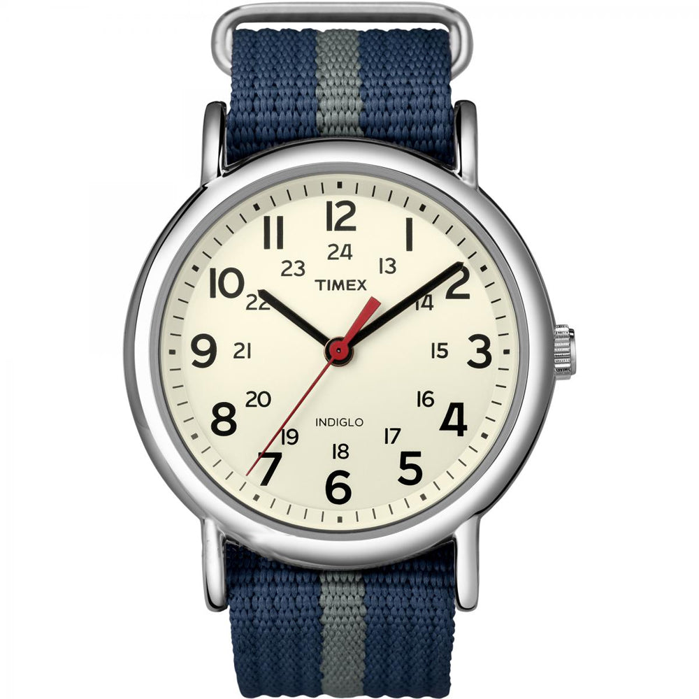Timex Weekender® Slip-Thru Watch - Navy/Grey - T2N654