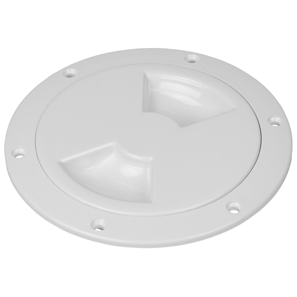 Sea-Dog Quarter-Turn Smooth Deck Plate w/Internal Collar - White - 4" - 336340-1