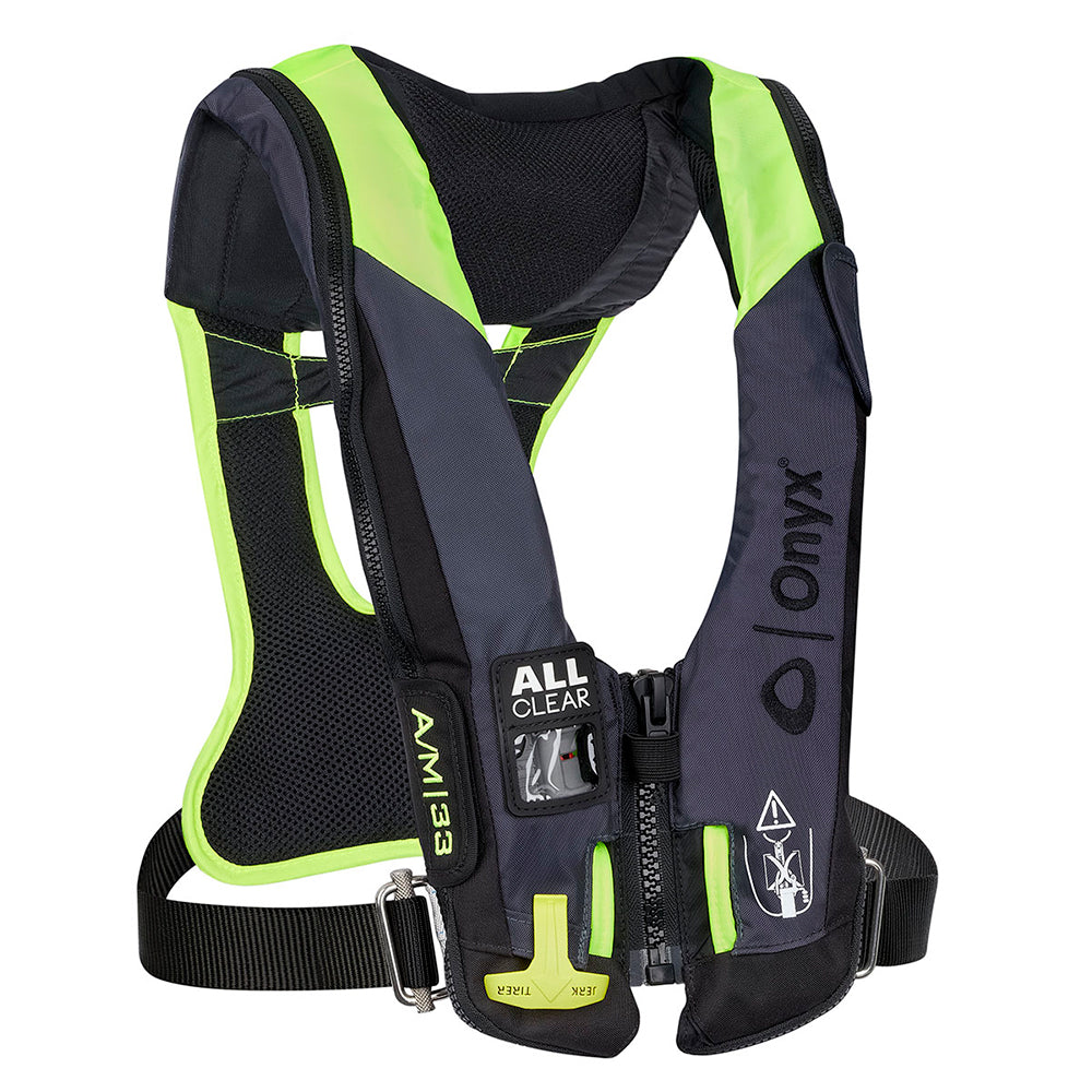 Onyx Impulse A/M 33 All Clear w/Harness Auto/Manual Inflatable Life Jacket - Grey - 134300-701-004-21