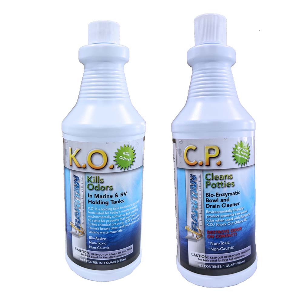 Raritan Potty Pack w/K.O. Kills Odors & C.P. Cleans Potties - 1 of Each - 32oz Bottles - 1PPOT