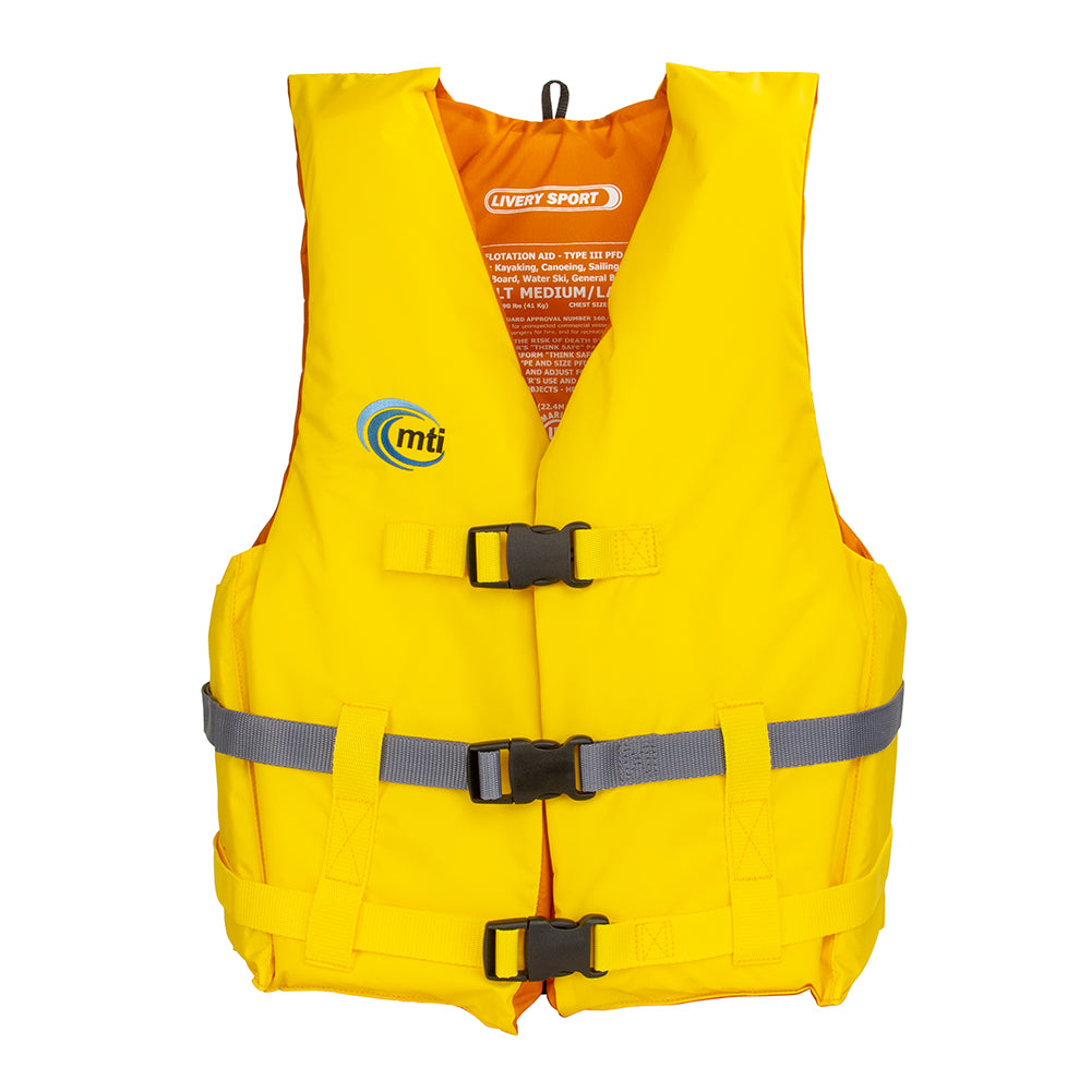 MTI Livery Sport Life Jacket - Yellow/Gray - X-Large/XX-Large - MV701D-XL/2XL-222