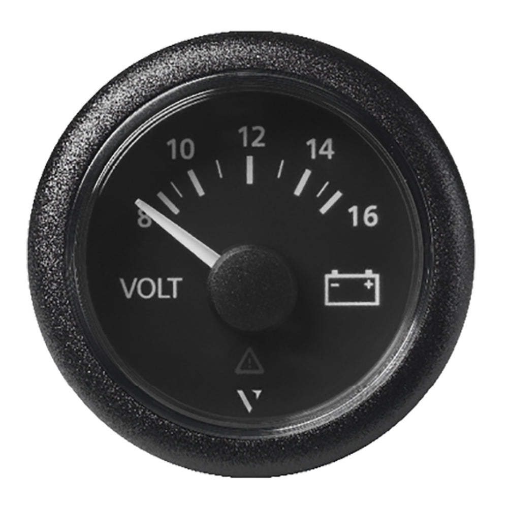 Veratron 52 MM (2-1/16") ViewLine Voltmeter - 8 to16V - Black Dial & Bezel - A2C59512545